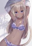 blonde_hair bra breasts clothed clothing female hair panties purple_eyes solo underwear undressing jimmy_madomagi animal_humanoid cat_humanoid felid felid_humanoid feline feline_humanoid humanoid mammal mammal_humanoid 2019 absurd_res hi_res