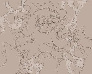 ambiguous_gender arthropod_webbing blush blush_lines bodily_fluids bound dripping feral genital_fluids group happy heart_pupils heart_symbol male male/ambiguous precum precum_drip web_bondage petrichorfractal nintendo pokemon aura_(auraxalaiv) darkrai generation_3_pokemon generation_4_pokemon humanoid legendary_pokemon pokemon_(species) wurmple line_art
