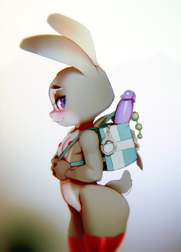 anal_beads anthro backpack bedroom_eyes blush breasts clothing cuff_(restraint) dildo female fur glistening glistening_body glistening_clothing half-closed_eyes handcuffs legwear looking_at_viewer metal_cuffs multicolored_body multicolored_fur narrowed_eyes naughty_face nipples purple_eyes restraints seductive sex_toy shackles side_view small_breasts smile solo thigh_highs two_tone_body two_tone_fur doxy disney zootopia judy_hopps lagomorph leporid mammal rabbit absurd_res hi_res