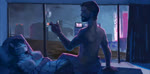 5_fingers anthro balcony beard bed bedding bedroom blanket breasts cigar cigarette duo facial_hair female fingers furniture hair male nude pillow romantic romantic_ambiance sleeping smoke window vespertellino chick_(gabrielofcreosha) jasmine_miller felid human mammal pantherine siberian_tiger tiger 2019 animated digital_media_(artwork) hi_res sound webm