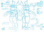 cable computer electronics keyboard machine power_outlet toony doodledoggy newton_(doodledoggy) computron humanoid robot robot_anthro robot_humanoid blue_and_white clip_studio_paint_(artwork) digital_media_(artwork) hi_res monochrome