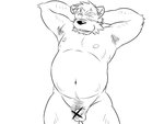 anthro balls belly blush censor_bar flaccid genitals humanoid_genitalia humanoid_penis ineffective_censorship kemono male moobs navel nipples overweight overweight_anthro overweight_male penis pubes simple_background solo white_background oogamikennta bear mammal 2014 4:3 censored monochrome