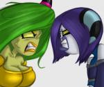 angry blue_eyes breasts clothed clothing duo facial_piercing female freckles lip_piercing male not_furry piercing simple_background vein white_background renee-moonveil sega sonic_the_hedgehog_(series) the_deadly_six zeena zor humanoid 2014