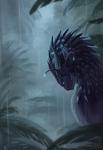 blue_eyes day detailed_background feathers feral forest fur horn outside plant raining solo tree keltaan mythology madomean daiman_night_dragon_(keltaan) dragon feathered_dragon feathered_scalie furred_dragon furred_scalie mythological_creature mythological_scalie scalie 2018 absurd_res digital_media_(artwork) hi_res female_(lore)