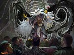 ambiguous_gender anthro beak_open black_magic cloak clothing copyright_symbol crowd feathers feet female grey_cloak grey_clothing group holding_object holding_staff logo magic male neck_tuft staff student symbol talons teacher teacher_and_student toes tuft white_body white_feathers white_magic white_wings wings simon_dominic hasbro magic:_the_gathering wizards_of_the_coast breena_(magic:_the_gathering) aven avian bird owl owlin 2021 hi_res official_art story story_in_description