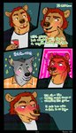 4:7 absurd_res anthro anthro_on_anthro barakuma bear blush canid canine canis comic cute_fangs dialogue duo ear_piercing ear_ring english_text facial_hair food freckles hair hi_res hot_dog male male/male mammal movie_theater piercing plaid red_hair ring_piercing romantic romantic_couple smile text wolf