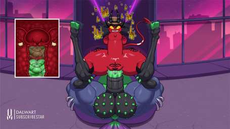 anthro balls bestiality big_balls big_butt big_penis breasts bulge butt duo extreme_penetration fallopian_tubes female feral genitals huge_balls huge_butt huge_penis huge_thighs hyper hyper_genitalia hyper_penis internal jojo_pose male male/female male_penetrating ovaries penetration penile penile_penetration penis penis_shaped_bulge ridiculous_fit sex shortstack size_difference tattoo thick_thighs uterus vaginal_canal x-ray_view dalwart hellaverse helluva_boss millie_(helluva_boss) nasty_(dalwart) demon equid equine horse imp mammal 16:9 comic hi_res widescreen