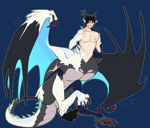 black_body black_feathers black_hair black_scales black_wings blue_body blue_scales blue_wings claws countershading facial_scar feathers hair horn male multicolored_body red_claws red_eyes scales scar simple_background solo spikes spikes_(anatomy) spines tail tail_feathers tan_body tan_scales transparent_background white_body white_scales wing_claws wings puppetmaster13uwu european_mythology mythology obito_uchiha dragon dragon_taur mythological_creature mythological_scalie scalie taur western_dragon wyvern wyvern_taur alpha_channel