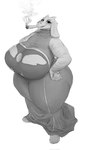 5_fingers 5_toes anthro big_breasts breasts clothed clothing curvy_figure dress drugs feet female fingers floppy_ears fur hands_on_hips horn huge_breasts huge_thighs long_ears looking_at_viewer lop_ears marijuana mature_anthro mature_female robe simple_background smoke smoking solo standing thick_thighs tight_clothing tight_dress toes toriel_vapes voluptuous white_background wide_hips patacon mario_smoking_weed ralsei_smoking_blunt undertale undertale_(series) toriel boss_monster_(undertale) bovid caprine mammal digital_media_(artwork) full-length_portrait greyscale hi_res meme monochrome portrait