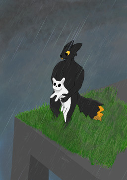 ambiguous_gender duo herm intersex wehlf23 casualties:_unknown rain_world videocult expie_(gunsawian) gunsawian slugcat absurd_res hi_res