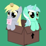 blonde_hair box container duo ear_twitch female feral food green_hair hair heart_symbol horn hugs? in_box in_container muffin multicolored_hair simple_background text transparent_background two_tone_hair white_hair yellow_eyes tomdantherock friendship_is_magic hasbro if_it_fits_i_sits_(meme) my_little_pony mythology derpy_hooves_(mlp) lyra_heartstrings_(mlp) equid equine mammal mythological_creature mythological_equine unicorn 1:1 2013 alpha_channel animated english_text low_res meme short_playtime