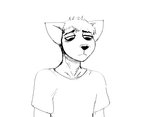 2021 anthro canid canine canis comic daniel_(hladilnik) eye_bags frown hi_res hladilnik male mammal monochrome sad solo wolf