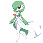 1:1 absurd_res breasts cleavage clothed clothing female gardevoir generation_3_pokemon hi_res looking_at_viewer mammal nintendo not_furry pokemon pokemon_(species) red_eyes simmsyboy simple_background solo white_background