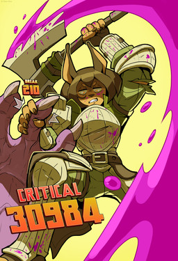 5_fingers ambiguous_gender anthro armor axe battle_axe belt black_hair blood blood_on_clothing blood_on_face blood_on_hand blood_on_weapon blood_splatter bodily_fluids brown_body brown_fur brown_hair brown_nails choker clenched_teeth clothing colored_blood colored_nails damage_numbers disembodied_hand dominant dominant_anthro duo feet female female_focus feral fingerless_gloves fingers fur gloves greaves grey_background hair handwear holding_object holding_weapon hood humanoid_feet jewelry knight larger_feral melee_weapon nails necklace orange_eyes pauldron plantigrade purple_blood short_hair simple_background size_difference solo_focus standing teeth text torn_clothing unusual_blood unusual_bodily_fluids warrior weapon ceehaz dog_knight_rpg rory_(ceehaz) canid canine canis dobermann domestic_dog mammal monster pinscher 2020 absurd_res english_text hi_res