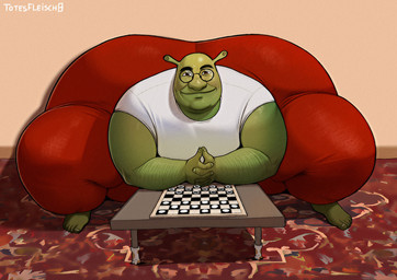 5_toes arm_hair barefoot big_butt black_eyes body_hair bottomwear butt checkers clothing eyewear feet first_person_view glasses green_body green_skin hands_together huge_butt hyper hyper_butt looking_at_viewer male pants pattern_floor pattern_rug red_bottomwear red_clothing red_pants rug shirt short-sleeve_shirt solo t-shirt toes topwear when_you_see_it white_clothing white_shirt white_sweatshirt white_t-shirt white_topwear white_undershirt totesfleisch8 dreamworks shrek_(series) shrek_(character) humanoid ogre 2023 digital_drawing_(artwork) digital_media_(artwork) signature