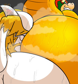anal anthro beard big_butt blonde_hair bodily_fluids butt butt_smother butt_sniffing duo excessive_musk eye_roll facesitting facial_hair fur grin hair looking_back male male/male musk musky_butt rear_view sitting sitting_on_another smile smothering sniffing sweat sweaty_butt white_body white_fur yellow_body oceanrockz mario_bros nintendo undertale_(series) asgore_dreemurr bowser boss_monster_(undertale) bovid caprine goat koopa mammal scalie 2026 hi_res