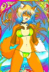 bikini blonde_hair blush camel_toe clothing collar female fur genital_outline green_eyes hair happy jewelry necklace nipple_outline palm_tree plant pose pussy_outline sea smile solo swimwear tree two-piece_swimsuit water wave a.b._lust elise_(greyhunter) animal_humanoid canid canid_humanoid canine canine_humanoid fox fox_humanoid humanoid mammal mammal_humanoid hi_res