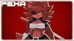 anthro belt border breasts clothed clothing crossgender eye_patch eyewear female fur katana looking_at_viewer machine melee_weapon mtf_crossgender red_background red_body red_fur simple_background solo sword tail text weapon yellow_eyes cbcreativestudio five_nights_at_freddy's fredina's_nightclub scottgames fexa_(cally3d) fexa_(cryptiacurves) foxy_(cally3d) foxy_(fnaf) animatronic canid canine fox mammal robot 16:9 2023 3d_(artwork) digital_media_(artwork) hi_res watermark widescreen