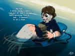 anthro brown_eyes brown_hair feet fin fused_legs hair hand_feet male membrane_(anatomy) solo surfboard swimming_pool text toes transformation vehicle water water_ripple watercraft webbed_feet webbed_hands catmonkshiro mammal marine pinniped seal 2012 4:3 digital_media_(artwork) english_text