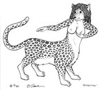 breasts female fur hair looking_back markings nipples nude pregnant pregnant_taur solo spots spotted_body spotted_fur taur_lower_pregnancy bernard_doove chakona_space forestwalker chakat felid felid_taur mammal mammal_taur taur 1997 greyscale monochrome herm_(lore)