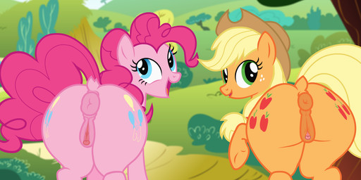 anatomically_correct anatomically_correct_genitalia anatomically_correct_vulva animal_genitalia animal_vulva anus blue_eyes butt clitoral_winking clitoris clothing cowboy_hat cutie_mark dock_(anatomy) duo equine_anus equine_genitalia equine_vulva eyelashes female feral freckles genitals green_eyes hat headgear headwear looking_at_viewer monotone_anus monotone_genitals multicolored_vulva on_model open_mouth orange_anus orange_body orange_vulva pink_anus pink_body pink_vulva presenting presenting_anus presenting_hindquarters presenting_vulva puffy_anus raised_tail screencap screencap_background tail tail_aside thick_thighs two_tone_vulva vulva wide_hips pinfeather third-party_edit friendship_is_magic hasbro my_little_pony applejack_(mlp) pinkie_pie_(mlp) earth_pony equid equine horse mammal pony hi_res photo_manipulation