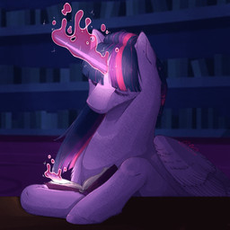 book eyes_closed female feral hooves horn library magic reading solo wings puddin_puppy_horse friendship_is_magic hasbro my_little_pony mythology twilight_sparkle_(mlp) equid equine mammal mythological_creature mythological_equine winged_unicorn 1:1