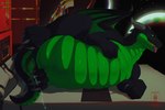 anthro art_deco bed bedroom belly black_body ejaculation furniture genitals gold_(metal) green_belly green_body green_eyes green_penis grey_spikes light lying lying_on_bed male moonlight on_bed overweight overweight_anthro overweight_male penis planet solo space spaceship_interior teeth window wings yellow_teeth seregore mythology dragon mythological_creature mythological_scalie scalie 3:2 cel_shading hi_res shaded