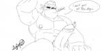 abs balls clothing eyewear genital_piercing genitals kerchief male muscular muscular_male nipple_piercing nipples pecs penis penis_piercing piercing prince_albert_piercing solo sunglasses text aji_arts donkey_kong_(series) nintendo funky_kong ape gorilla haplorhine mammal primate english_text monochrome