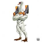 anatid android anseriform anserinae anthro avian beak biceps bird crossed_arms long_neck machine male matataku muscular muscular_anthro muscular_male mute_swan pecs quads robot robot_reveal scutes simple_background solo swan white_background