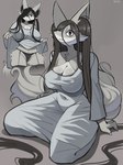 anthro belly breasts creepy female first_person_view hair horror_movie long_hair sitting solo yarney creepypasta nintendo pokemon the_ring sadako_yamamura delphox generation_6_pokemon pokemon_(species) absurd_res hi_res