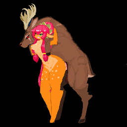 animated_gif anthro anthro_on_feral anthro_penetrated antlers balls bestiality black_background bodyguard_position breasts butt duo female female_on_feral female_penetrated feral feral_penetrating feral_penetrating_anthro from_behind_position genitals green_eyes hair heavy_thrusting horn interspecies intraspecies intraspecies_bestiality male male/female male_on_anthro male_penetrating male_penetrating_female mounting nipples nude open_mouth penetration penile penile_penetration penis penis_in_vagina red_eyes red_hair sex simple_background standing standing_sex thick_thighs thrusting vaginal vaginal_penetration wide_hips usnarbit cervine deer elk mammal 1:1 2017 aliasing animated digital_media_(artwork) low_res pixel_(artwork) pixel_animation short_playtime