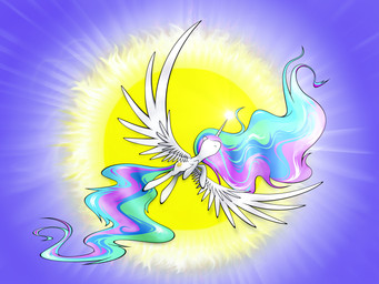 cutie_mark day feathered_wings feathers female feral flying hair hooves horn long_hair magic multicolored_hair solo sun white_body white_feathers wings flamevulture17 friendship_is_magic hasbro my_little_pony mythology princess_celestia_(mlp) equid equine mammal mythological_creature mythological_equine winged_unicorn 4:3 absurd_res hi_res