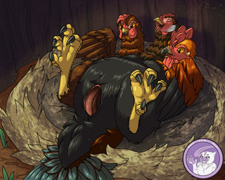 animal_genitalia avian_butt cloaca feathers feet female feral gaping gaping_cloaca genitals hay_nest inside lying male multi-heads multi_gender nest on_back plant tail tail_feathers talons toes tree hyperchibiabsol european_mythology greek_mythology mythology avian bird chicken galliform hydra phasianid 5:4 hi_res