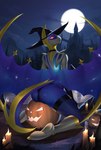 anthro breasts butt clothed clothing female looking_at_viewer pokemorph smile solo wings bluefoxsart nintendo pokemon bat generation_7_pokemon legendary_pokemon lunala mammal pokemon_(species) digital_media_(artwork) hi_res