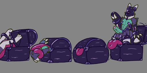 balls blush bound corruption genitals latex male mind_control nude penis tongue trapknight bandai_namco digimon kuromaru animate_inanimate digimon_(species) goo_creature living_clothing mimic mimic_chest renamon absurd_res hi_res tagme