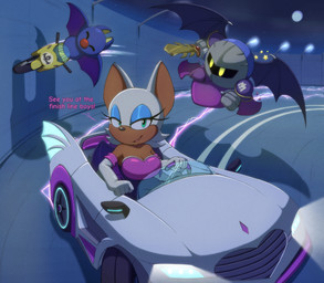 bat_wings car female group highway male mask membrane_(anatomy) membranous_wings moon motorcycle race_car tan_body trio vehicle wings b0liy0 kirby_(series) kirby_air_riders mario_bros mario_kart_world nintendo sega sonic_racing:_crossworlds sonic_the_hedgehog_(series) meta_knight rouge_the_bat sonic_the_hedgehog bat mammal swooper absurd_res hi_res