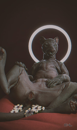 abstract_background animal_genitalia animal_vulva anus black_body black_nose bodily_fluids breasts claws feet feline_genitalia feline_vulva female feral flower genital_fluids genitals hairless halo long_tail looking_at_viewer lying melanistic multi_nipple nipples nude on_back pawpads paws plant pose quadruped semi-anthro smile solo spread_legs spreading suggestive tail tail_anus toes vaginal_fluids vulva wet cosmiclife magi_(cosmiclife) domestic_cat felid feline felis hairless_cat hybrid lion mammal pantherine sphynx_(cat) 3d_(artwork) blender_(artwork) digital_media_(artwork) hi_res pinup