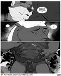 4:5 anal anal_penetration anthro anthro_on_anthro anthro_penetrated anthro_penetrating anthro_penetrating_anthro badger balls bodyguard_position canid canine carl_(misterstallion) comic dialogue duo ellipsis english_text erection foreskin fox from_behind_position genitals glans greyscale half-closed_eyes hand_on_hand hands_on_belly hi_res honey_badger humanoid_genitalia humanoid_penis interspecies larger_male larger_penetrated love male male/male male_penetrated male_penetrating male_penetrating_male mammal misterstallion monochrome mustelid musteline narrowed_eyes one_eye_closed overweight overweight_anthro overweight_male patreon patreon_logo penetration penile penile_penetration penis romantic romantic_ambiance sex size_difference smaller_male smile sound_effects speech_bubble standing standing_sex text url william_(misterstallion)