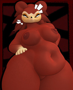 5_fingers anthro areola belly big_areola big_belly big_breasts big_butt big_nipples black_eyes black_nose breasts brown_body brown_fur brown_hair brown_nipples butt dark_areola dark_nipples female fingers freckled_face freckles fur hair hand_on_hip huge_areola huge_breasts huge_butt huge_nipples looking_at_viewer nipples nude overweight overweight_anthro overweight_female round_ears slightly_chubby slightly_chubby_female solo stylized_background thick_thighs wide_hips anaroth justasmut_(modeler) animal_crossing nintendo sable_able eulipotyphlan hedgehog mammal 3d_(artwork) digital_media_(artwork) hi_res