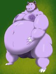 anthro balls belly big_balls big_belly big_penis brown_hair fangs foreskin genitals hair huge_balls huge_belly huge_penis hyper hyper_balls hyper_genitalia hyper_penis male morbidly_obese nipples obese overweight overweight_male penis purple_body shell-less solo teeth alythewolfcat nintendo pokemon blastoise generation_1_pokemon pokemon_(species) shiny_pokemon hi_res