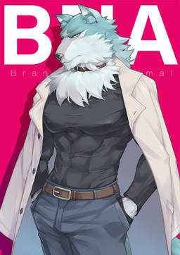 abs anthro belt blue_body blue_fur bottomwear clothing coat collar fur gloves handwear male multicolored_body multicolored_fur neck_tuft nipple_outline pants pecs shirt solo tight_clothing topwear tuft white_body white_fur so-jun brand_new_animal netflix studio_trigger shirou_ogami canid canine canis mammal wolf 2020