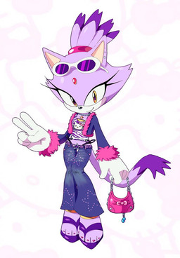 bottomwear clothed clothing denim denim_bottomwear denim_clothing eyewear eyewear_on_head female footwear forehead_gem fur fur_trim_(clothing) gem gesture gloves hair hand_gesture handbag handwear jeans midriff open_clothing open_topwear pants purple_body purple_clothing purple_footwear purple_fur purple_shoes shirt shoes smile solo sunglasses tank_top tied_hair topwear v_sign yellow_eyes chaosc0ntr0l sega sonic_the_hedgehog_(series) blaze_the_cat domestic_cat felid feline felis mammal
