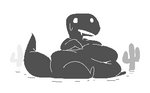 ambiguous_gender bodily_fluids cactus drooling fat_rolls feral navel nervous obese obese_ambiguous overweight overweight_ambiguous pixelated plant saliva semi-anthro simple_coloring simple_eyes sitting solo sweat sweatdrop mintrimo google google_chrome dinosaur_(google_chrome) scalie low_res monochrome