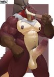 2_horns 5_fingers abs anthro armor balls barazoku biceps big_balls big_muscles big_pecs big_penis bodily_fluids clothed clothed_anthro clothed_male clothing convincing_weapon erection fingers foreskin front_view genital_fluids genitals gloves hammer handwear holding_hammer holding_object holding_tool horn huge_muscles huge_pecs humanoid_genitalia humanoid_penis hyper hyper_muscles ineffective_clothing male manly markings maul melee_weapon mostly_nude multicolored_body multicolored_penis muscular muscular_anthro muscular_male navel nipples nubbed_penis partially_retracted_foreskin pecs penis pose precum pubes red_body ridged_penis scales side_view simple_background smile solo spiked_tail spikes spikes_(anatomy) standing tail thick_arms thick_thighs tools unconvincing_armor vein veiny_muscles veiny_penis weapon yellow_balls yellow_eyes naughtyxerigart european_mythology mythology charra_(gullax_lusar) dragon mythological_creature mythological_scalie scalie western_dragon wingless_dragon 2022 digital_drawing_(artwork) digital_media_(artwork) hi_res