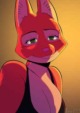 barbell_piercing female piercing smile smile_at_viewer toonarscontent dreamworks the_bad_guys diane_foxington canid canine fox mammal absurd_res hi_res tagme