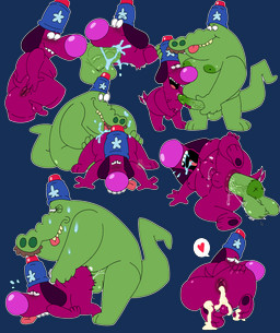 abdominal_bulge anal anal_penetration animal_genitalia anthro anthro_on_anthro anthro_penetrated anthro_penetrating anthro_penetrating_anthro anus aroused aroused_by_another aroused_face aroused_male aroused_smile belly blush blush_lines bodily_fluids bulge butt butt_grab clothing cum cum_in_ass cum_inside disembodied_genitalia disembodied_penis duo ejaculation facial_hair genital_fluids genitals green_body hand_on_butt hand_on_penis hat headgear headwear heart_symbol humanoid_genitalia larger_male licking liquid looking_at_another looking_at_partner looking_at_partner's_penis looking_back male male/male male_penetrated male_penetrating male_penetrating_male masturbation moobs mustache narrowed_eyes nipples one_eye_closed oral overweight overweight_anthro overweight_male penetration penile penile_penetration penis police police_hat police_officer precum presenting presenting_hindquarters purple_body raised_tail rear_view rimming saliva saliva_string sex sheath simple_background siren_(apparatus) size_difference slightly_chubby slightly_chubby_anthro slightly_chubby_male small_tail smaller_male smaller_penetrated spread_anus spread_legs spreading surprised sweat sweatdrop tail thick_tail tongue tongue_out transparent_background vein veiny_penis hwantsarts cartoon_network chowder_(series) officer_grinder sergeant_hoagie alligator alligatorid canid canine canis crocodilian domestic_dog mammal reptile scalie absurd_res alpha_channel hi_res