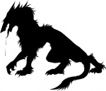 ambiguous_gender black_and_white feral mammal mick39 monochrome rain_silves sergal side_view silhouette solo tail