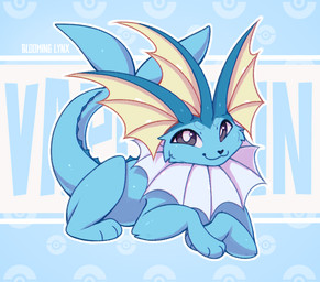 ambiguous_gender blue_body blue_tail feet feral front_view looking_at_viewer lying on_front simple_background smile solo tail toes bloominglynx nintendo pokemon eeveelution generation_1_pokemon pokemon_(species) vaporeon 2026 digital_drawing_(artwork) digital_media_(artwork) hi_res