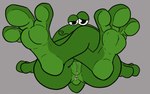 3_fingers 3_toes anus butt clitoris curling_toes feet female feral fingers foot_fetish foot_focus genitals googly_eyes green_body plantigrade presenting simple_background sitting smile soles solo toes toony vulva fol prizee koulapic amphibian frog 2023 2d_animation animated frame_by_frame short_playtime unfinished