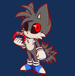 alternate_universe anthro black_sclera blue_clothing blue_footwear blue_shoes clothing footwear fur gloves grey_body grey_fur handwear looking_at_viewer male red_eyes ring shoes simple_background solo white_body white_clothing white_fur white_gloves white_handwear chococherrypie creepypasta sega sonic.exe_(creepypasta) sonic_the_hedgehog_(series) miles_prower tails.exe canid canine canis fox mammal alpha_channel cel_shading digital_drawing_(artwork) digital_media_(artwork) shaded